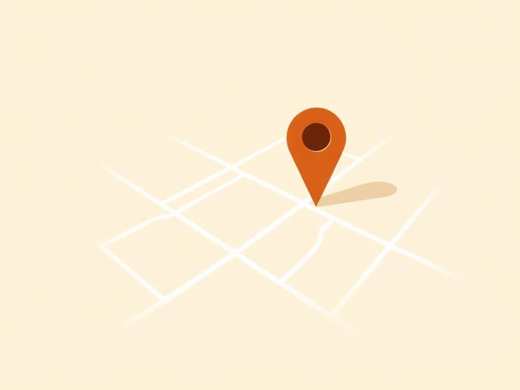 Illustration of a map with a business pin